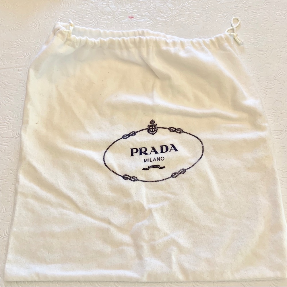 Prada White & Blue Dust Bag 13”x 13”
